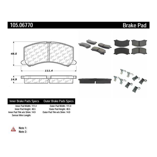 Centric Parts Disc Brake Pad Set 1995-2000 Suzuki Esteem 1.6L