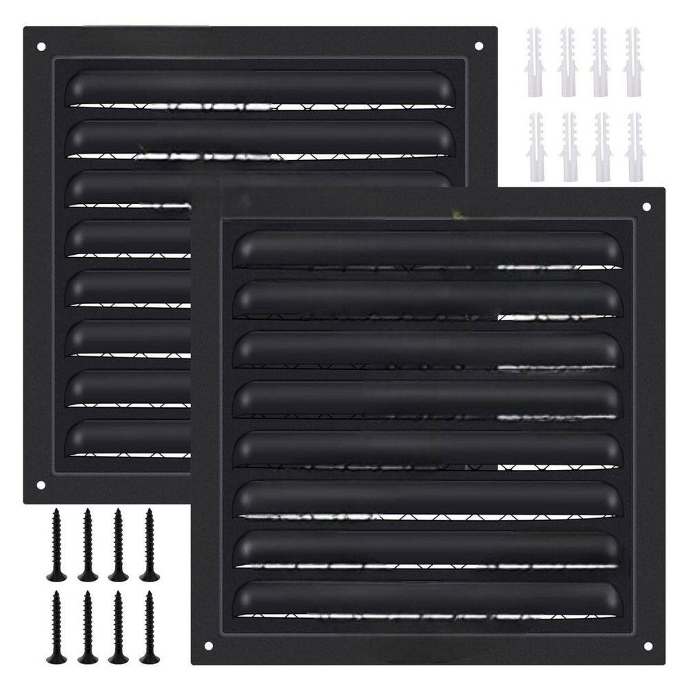 8 x 8 Metal Louver Vent Grille Black Stainless Steel Screen Mesh for Attic Garage Ceiling Ventilation (2-Pack) price history on PriceWatchPro