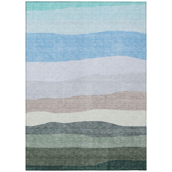 Addison Rugs Chantille Machine Washable Indoor/Outdoor Abstract ACN2023 Green 8 ft. x 10 ft. Area Rug