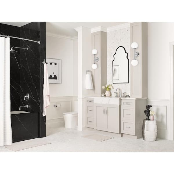 Colinet Traditional 8 in. Widespread 2-Handle Bathroom Faucet with Lever Handles in Chrome (Valve Not Included)