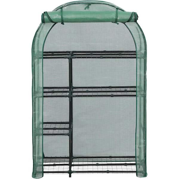 JOYSIDE 39 in. W x 18 in. D x 62 in. H 4-Tier Mini Greenhouse with Green Cover