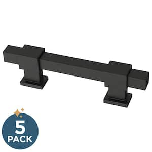 Square Bar Adjusta-Pull Adjustable 1-3/8 to 4 in. (35-102 mm) Modern Matte Black Cabinet Drawer Pulls (5-Pack)