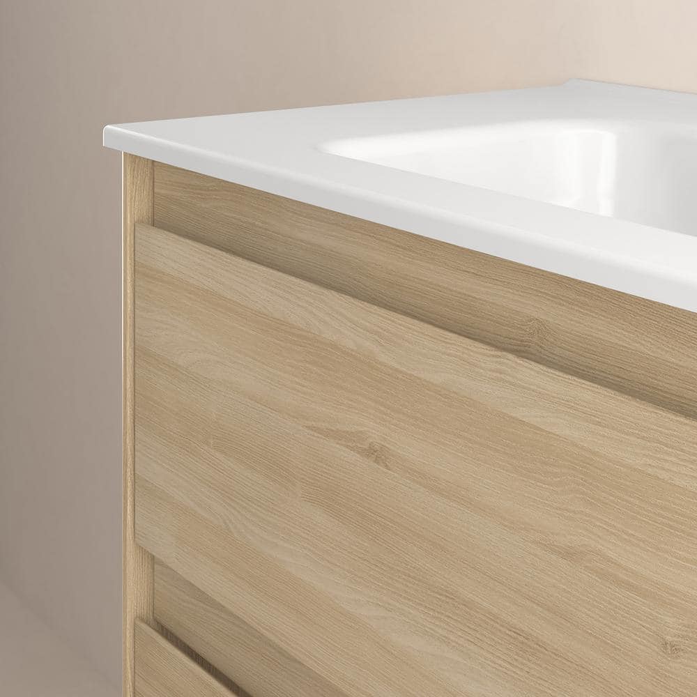 Nordic Oak 40" Single Basin Ceramic Vanity Set with Soft Close Drawers