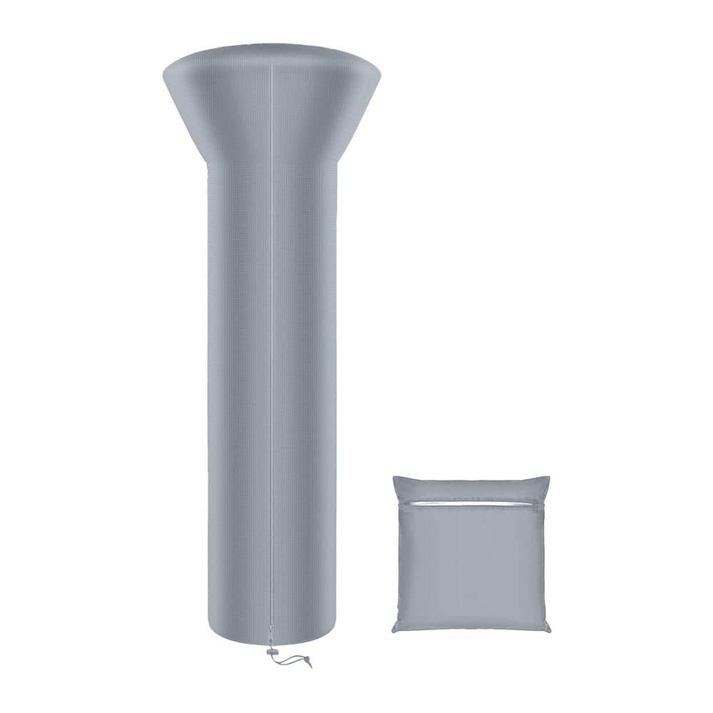 Waterproof 89 in. x 33 in. x 19 in. Gray Fabric Patio Heater Cover with Zipper and Storage Bag price history on PriceWatchPro