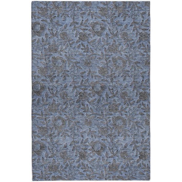 Dream Shag Premium Machine Washable Abstract ADS771 Blue 5 ft. x 7 ft. 6 in. Area Rug