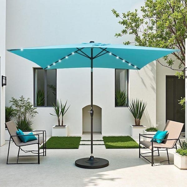 light blue patio umbrella 10 foot Patiowell 10ft Cantilever with Rotation & Tilt, 【Enjoy the Outdoors Without Fear of Sun and Rain】This outdoor sunshade umbrella is an excellent companion for your outdoor leisure Autlaycil 10 FT Patio Umbrella