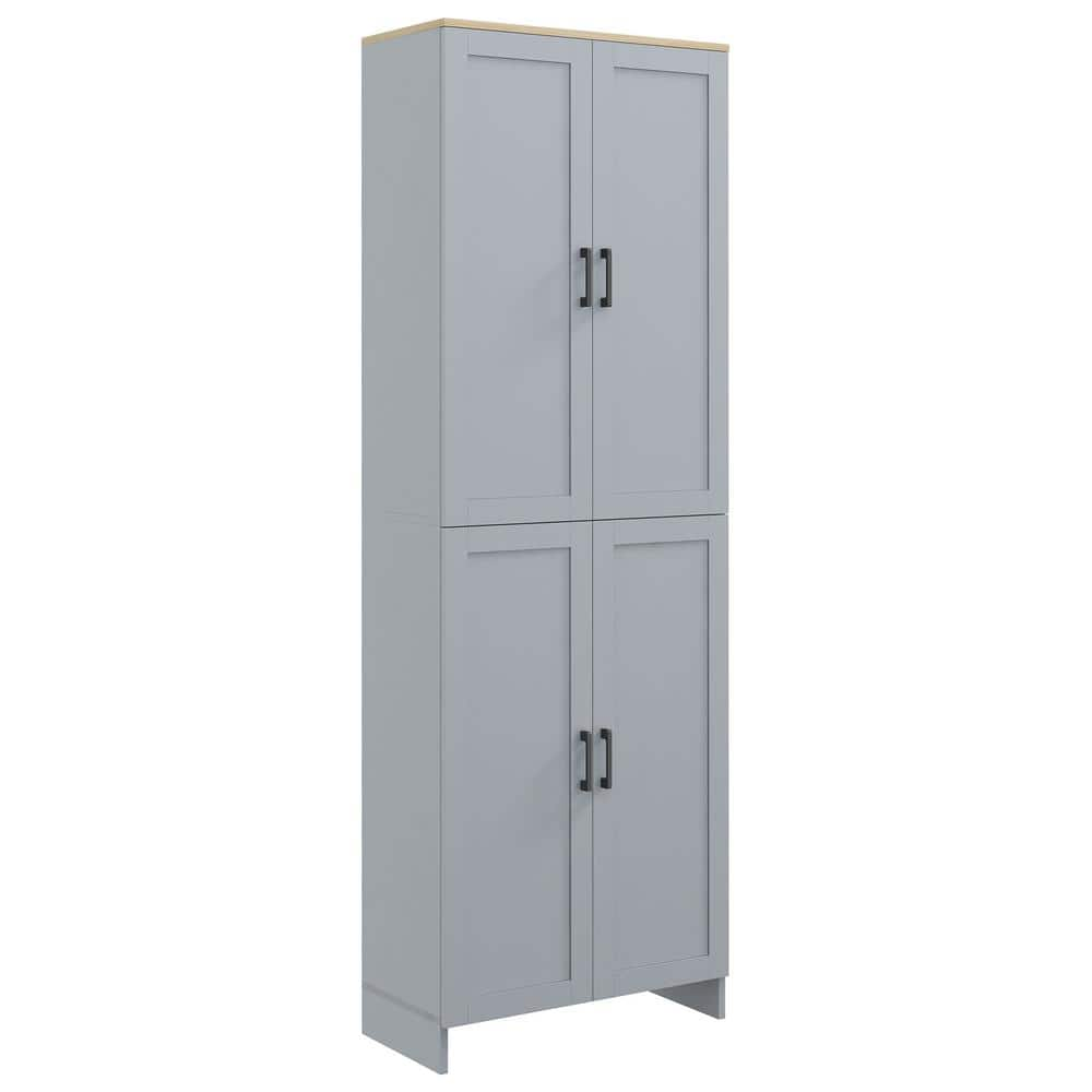 23.5 In. W X 11.75 In. D X 72 In. H Gray Linen Cabinet With Adjustable ...