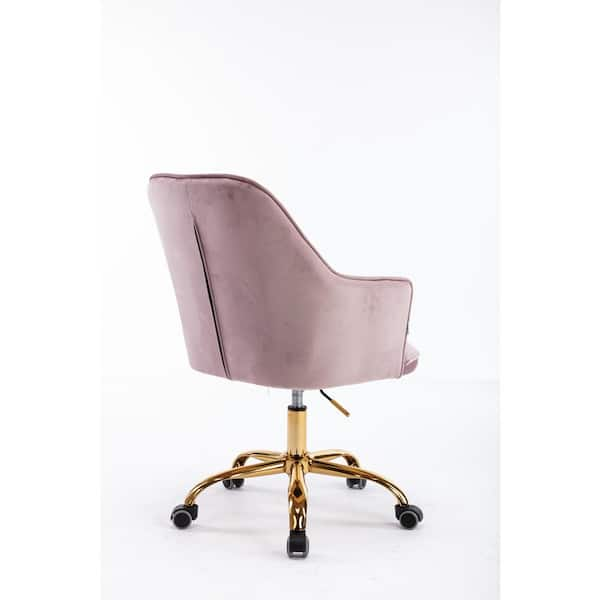 pink suede office chair