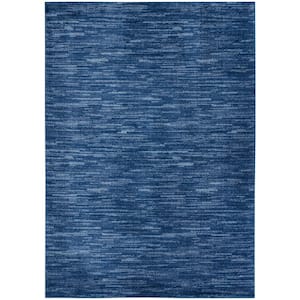Essentials 5 ft. x 8 ft. Navy Blue Solid Contemporary Area Rug