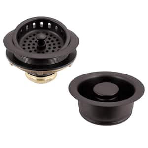 Post Style Kitchen Strainer with Waste Disposal Flange and Stopper Drain Set, Oil Rubbed Bronze