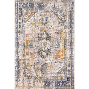 L'Baiet Marie Blue 8 ft. x 10 ft. Distressed Area Rug