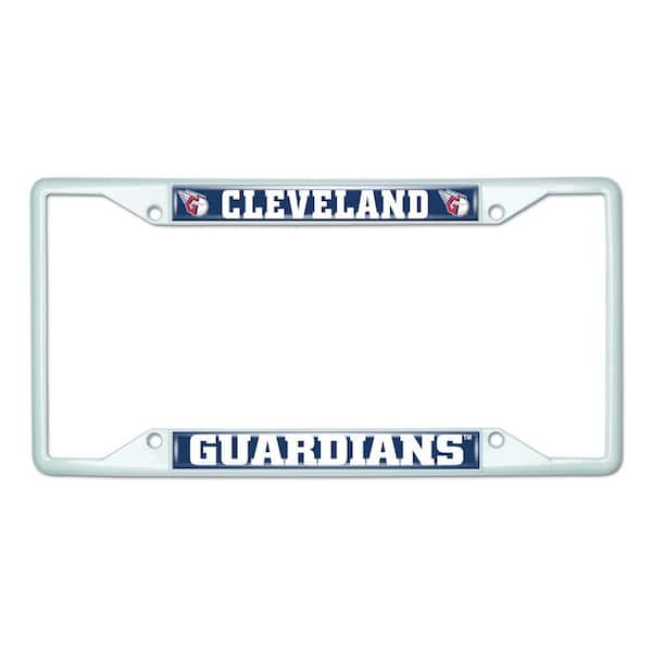 FANMATS Universal Fit MLB - Cleveland Guardians License Plate Frame - White