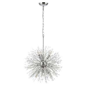 Allyn 60-Watt 9-Light Polished Chrome Mini Pendant Light with Crystal