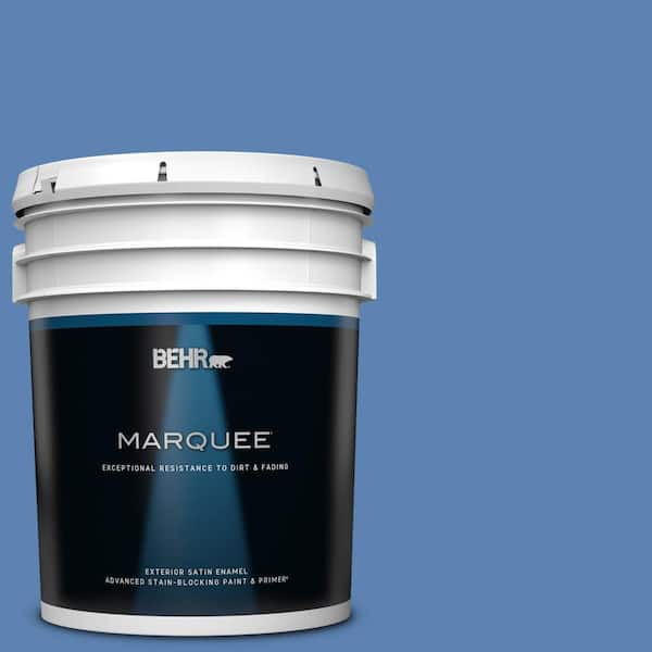 BEHR MARQUEE 5 gal. #PPU15-06 Neon Blue Satin Enamel Exterior Paint & Primer