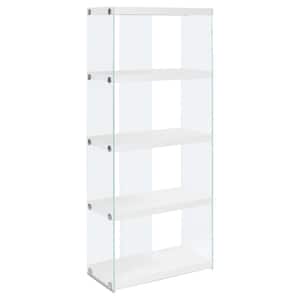 Glossy White with Tempered Glass Etagere