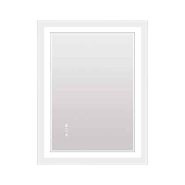 Unbranded 23 in. W x 47 in. H Rectangular Frameless Wall Mounted Led Anti-fog Frameless Bathroom Vanity Mirror in Silver
