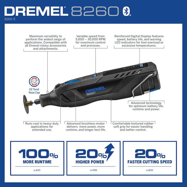 Dremel 8220 Variable Speed Cordless 12-volt Multipurpose Rotary