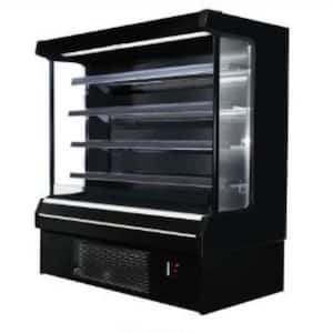 52 in. W 18 cu. ft. commercial Air Curtain open case cooler Merchandiser refrigerator in Black