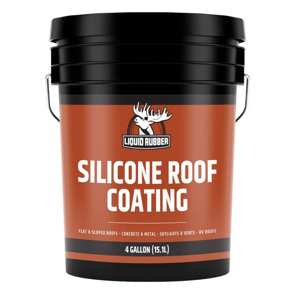 Silicone Roof Coating - Roof Sealant for Flat, Sloped, and Metal Roofs, Whi