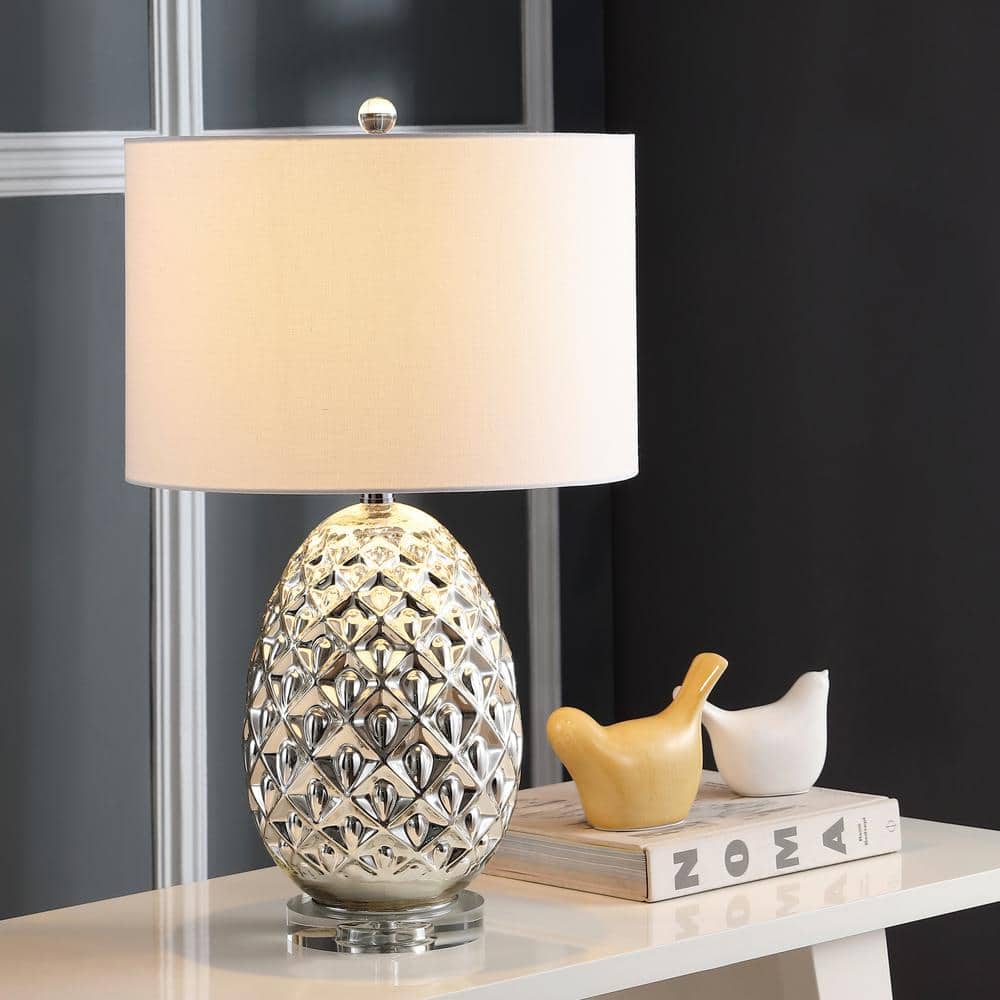 Ollie Green Faux Alligator Table Lamp Set with White Shades