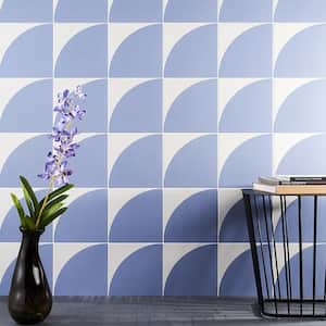 Tori Crescent Blue 8 in. x 8 in. Matte Porcelain Floor and Wall Tile (26 Pieces / 11.19 sq. ft. / Case)