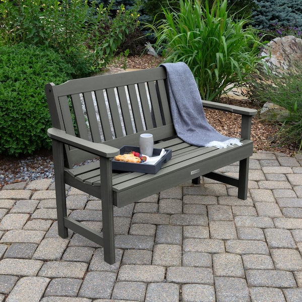 Lehigh 4 ft. 2-Person Coastal Teak Recycled Plastic Outdoor Garden Bench