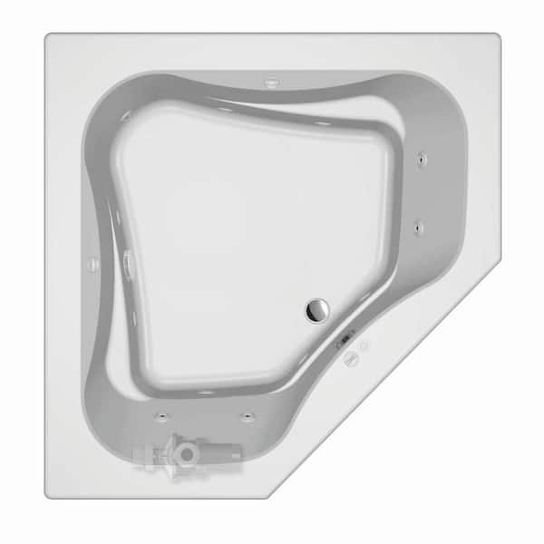 JACUZZI Primo 60 in. x 60 in. Neo Angle Whirlpool Bathtub with Center Drain in White