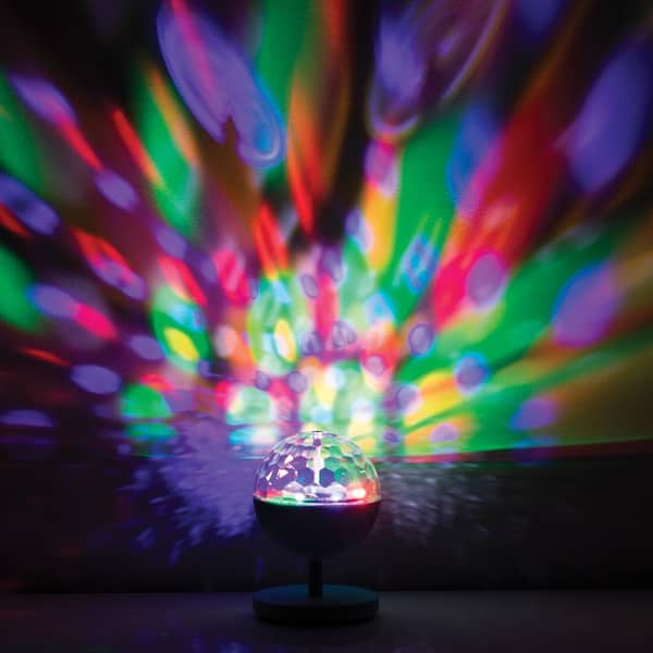 Sound Reactive Multi-Color Integrated LED Spinning Party Light with  Rechargeable Battery and Remote Control