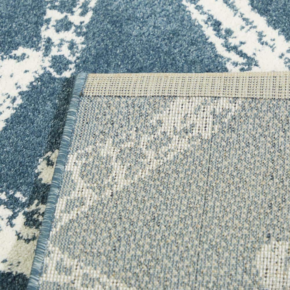 Leyton Blue and White Starfish Coastal Runner Rug
