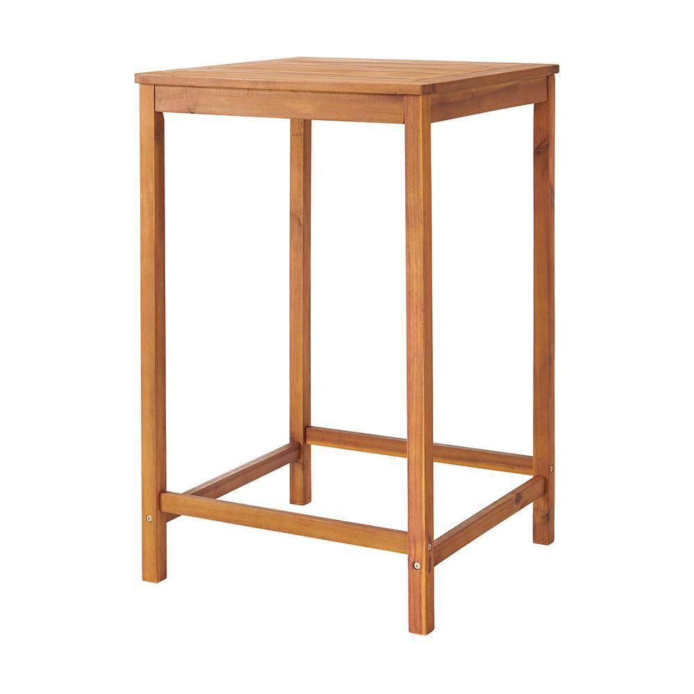 Brandon 3-Piece Natural Acacia Wood Outdoor Bar Height Bistro Set