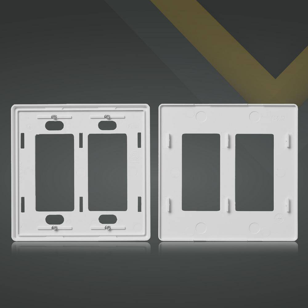 White Polycarbonate 2-Gang Screwless Wall Plate Cover