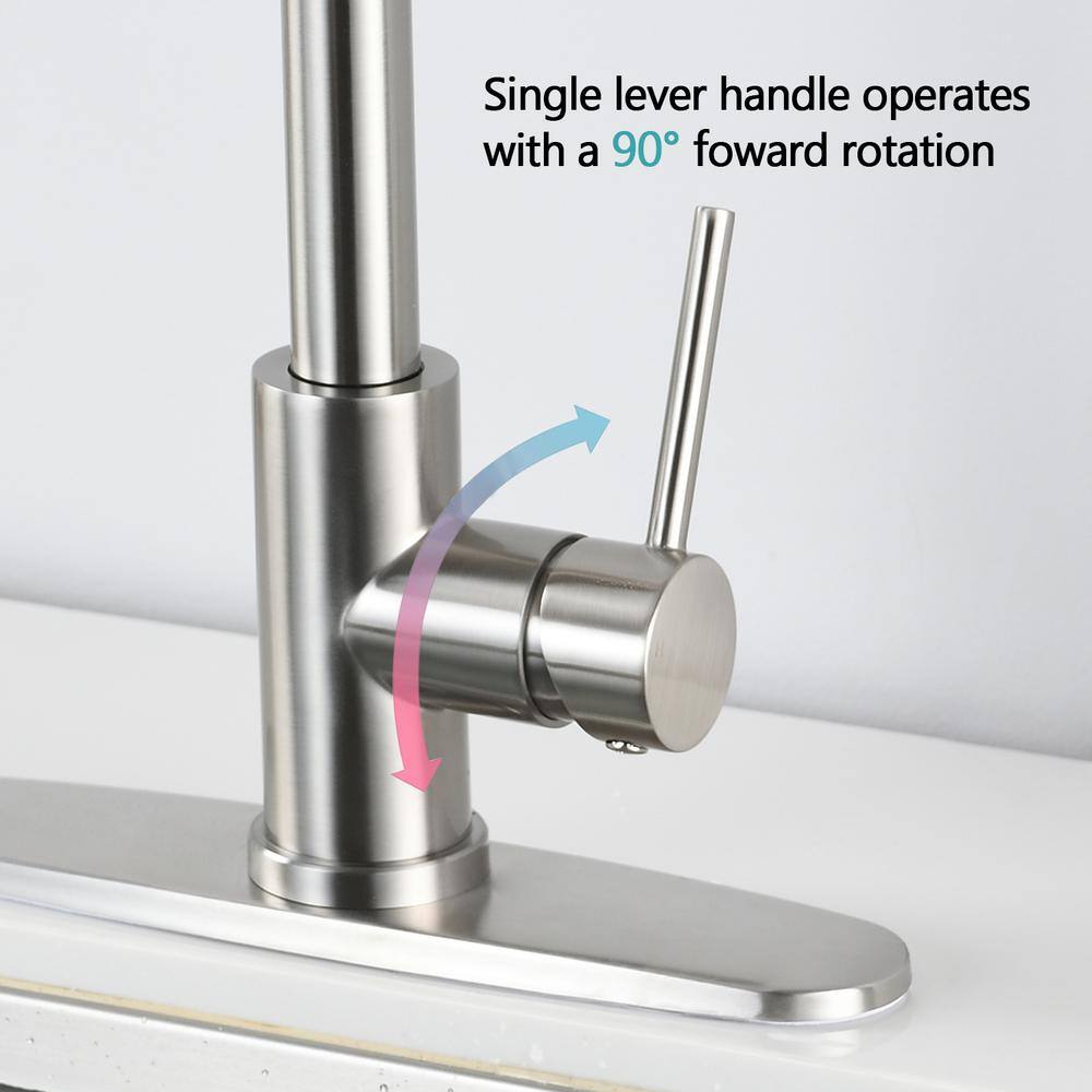 Commercial Brushed Nickel Stainless Steel Pull Down Kitchen Faucet