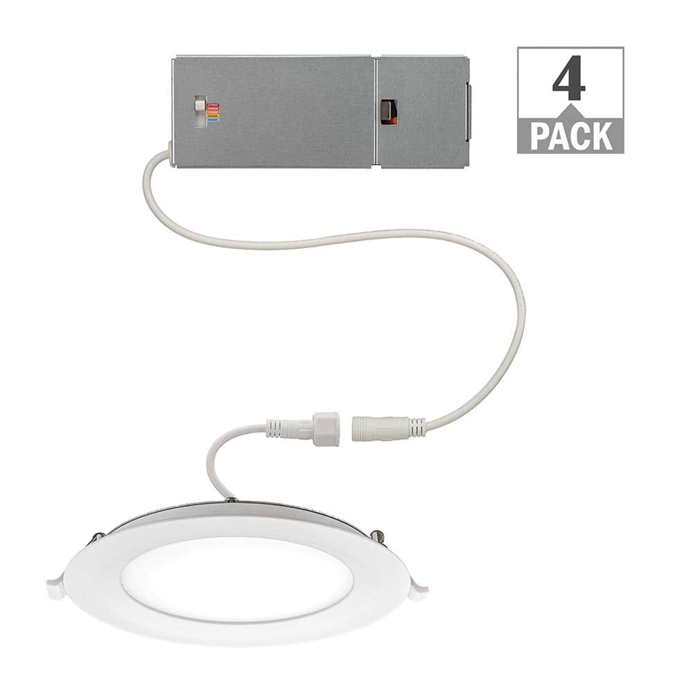 4 in. Canless Integrated LED Recessed Light Trim 650 Lumens Adjustable CCT New Construction Kitchen Remodel (4-Pack) price history on PriceWatchPro