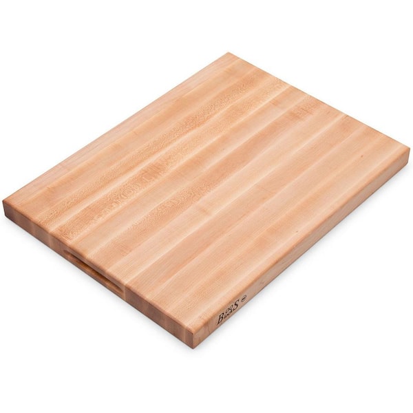 JOHN BOOS 24 in. x 18 in. Edge Grain Maple Wood Reversible Cutting Board Block