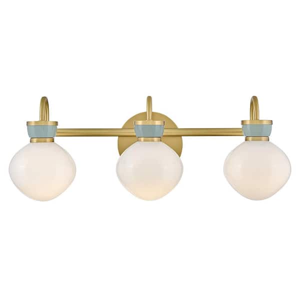 Lucy 25.0 in. 3-Light Lacquered Brass Vanity Light