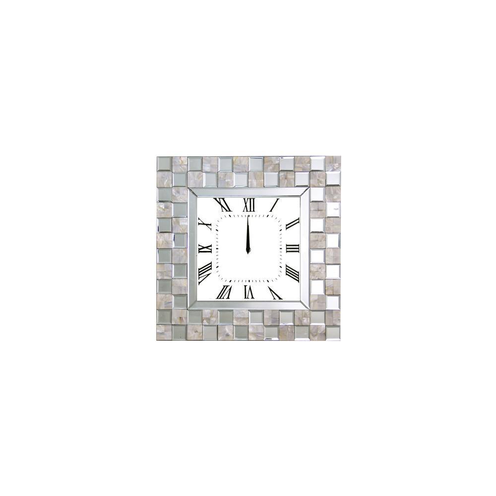 Nasa Square Mirrored Wall Clock with Geometric Frame