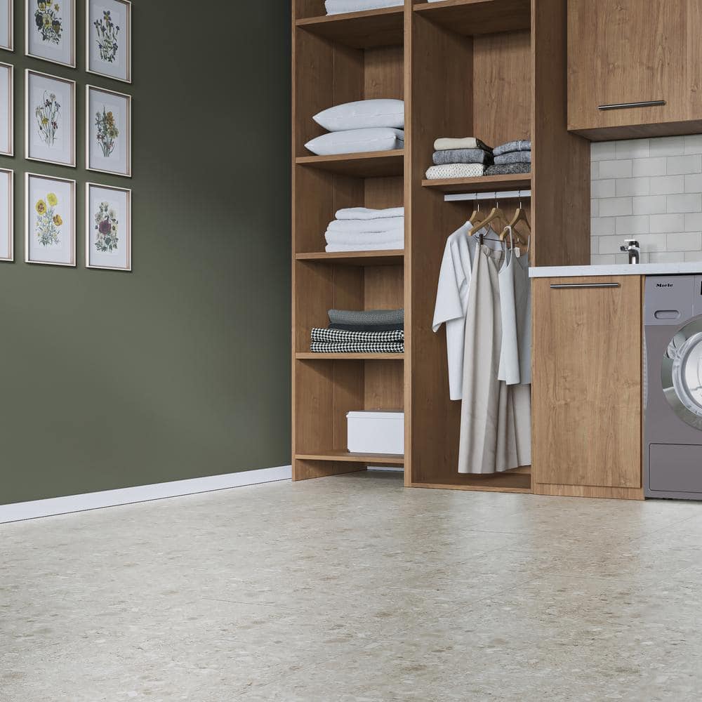 Gray Terrazzo Look 12" x 24" Waterproof Vinyl Tile