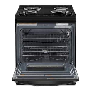 4.8 cu. ft. 4 Burner Element Single Oven Electric Range with Frozen Bake Technology in Black
