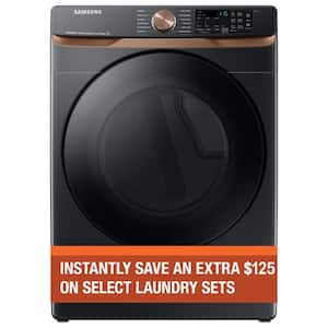 7.5 cu. ft. Smart Electric Dryer in Brushed Black with Steam Sanitize+ and Sensor Dry