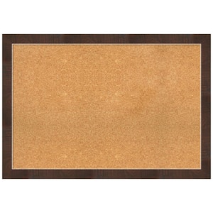 Wildwood Brown 39.25 in. x 27.25 in. Narrow Framed Corkboard Memo Board