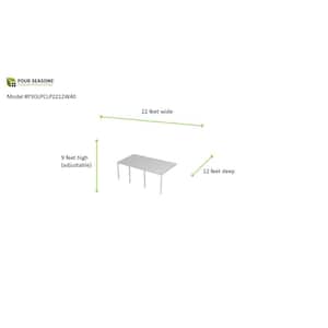 Contempra 22 ft. x 12 ft. White 40 lbs. Snow Load Patio Cover with 3 in. Solid insulated Roof Panels, 4 posts