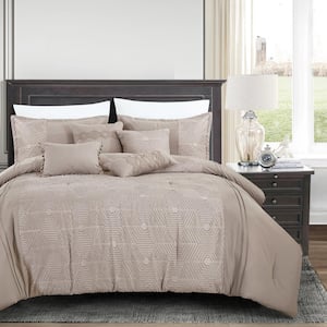 7-Piece Gray All Season Bedding Queen size Comforter Set, Ultra Soft Polyester Elegant Bedding Comforters