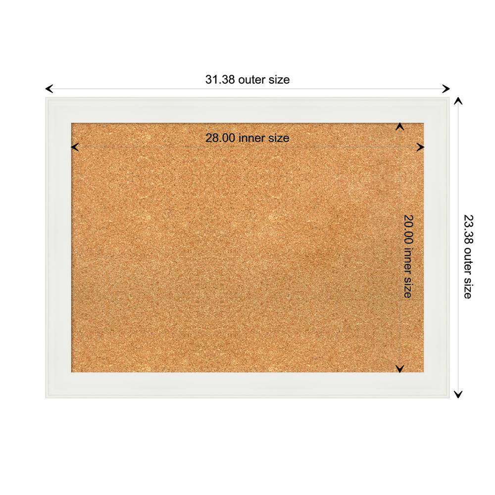 Vanity White Narrow Framed Natural Cork Bulletin Board