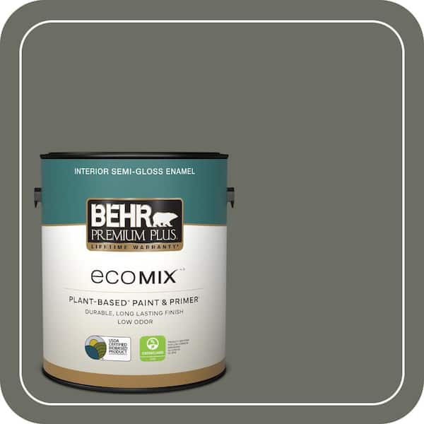 1 gal. #N380-6 Bonsai Trunk Semi-Gloss Enamel EcoMix Plant-Based Interior Paint & Primer