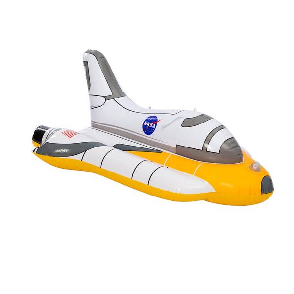 Joyfy 400 lbs. Capacity White, Gray, Yellow and Blue Raft Space Shuttle Pool Float