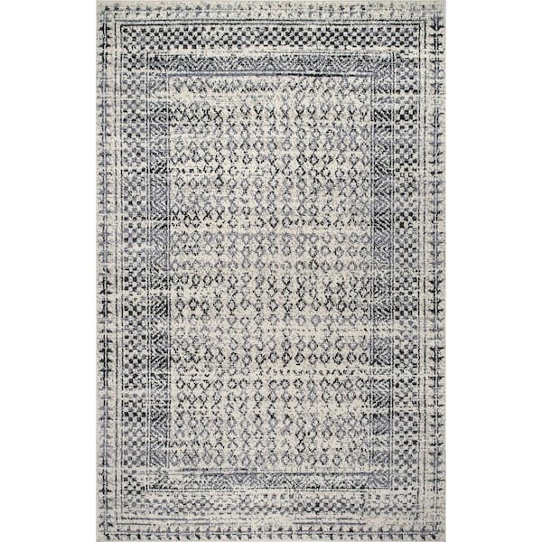 nuLOOM Elodie Checkered Diamonds Light Gray 7 ft. 6 in. x 9 ft. 6 in. Area Rug