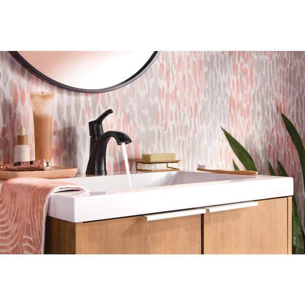 Parkwood Single-Handle Single-Hole Bathroom Faucet with Drain Kit Included in Matte Black