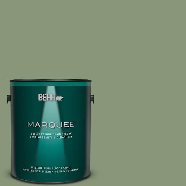 BEHR MARQUEE 1 gal. #S390-5 Laurel Tree One-Coat Hide Semi-Gloss Enamel Interior Paint & Primer