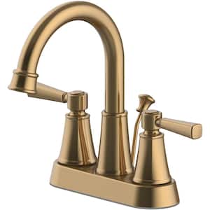 Melina 4 in. Centerset 2-Handle High-Arc Bathroom Faucet in Matte Gold