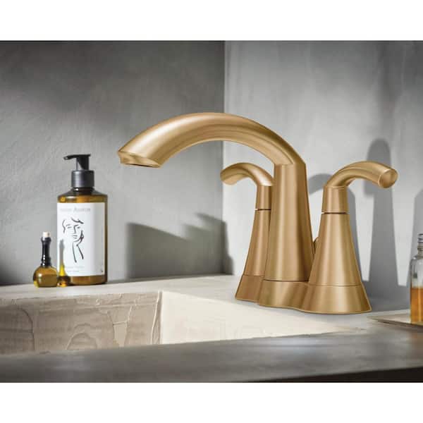 MOEN Glyde 2-Handle High Arc Centerset Bathroom Faucet, Bronzed